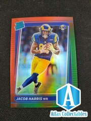 2021 Donruss Jacob Harris Holiday Red Green Optic Preview Rated Rookie P290 Rams